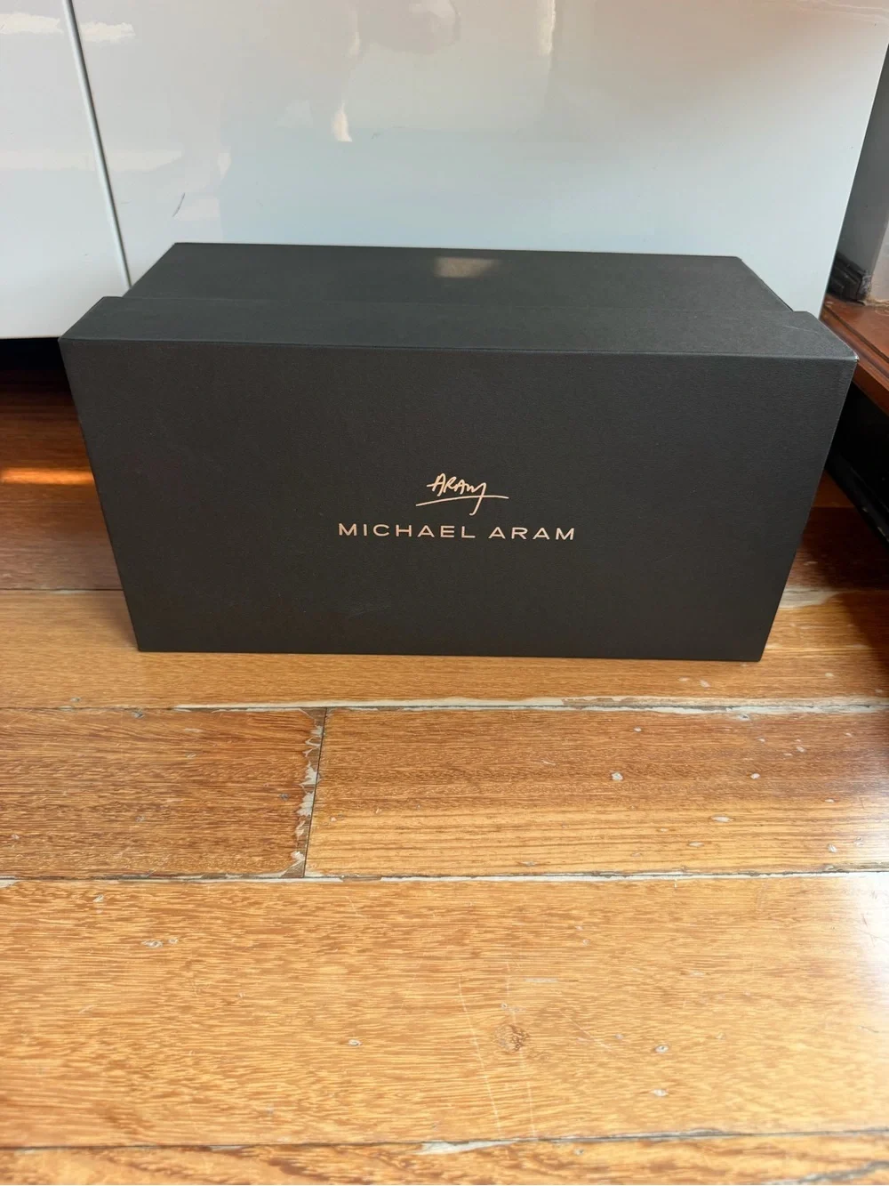 Michael Aram Black Decorative Storage Box with Marble-Pattern Interior new